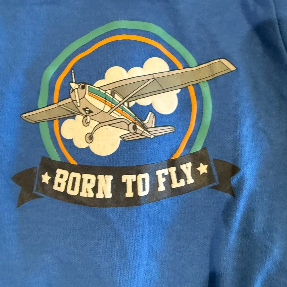 Kidgets Baby Boy 3 Pack Airplane Bodysuits Blue Striped Cloud 6/9 Months